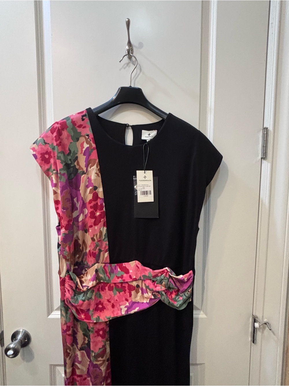 Tuckernuck Black Dress with Pink Floral Accent - Women's Dress